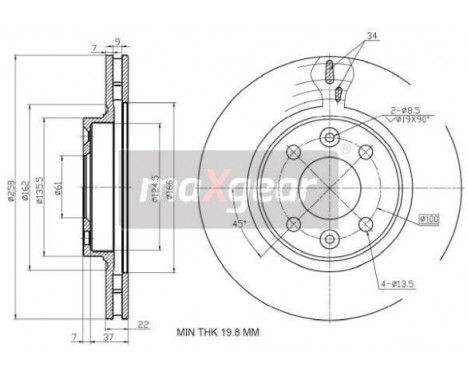 Brake Disc 19-2729MAX Maxgear