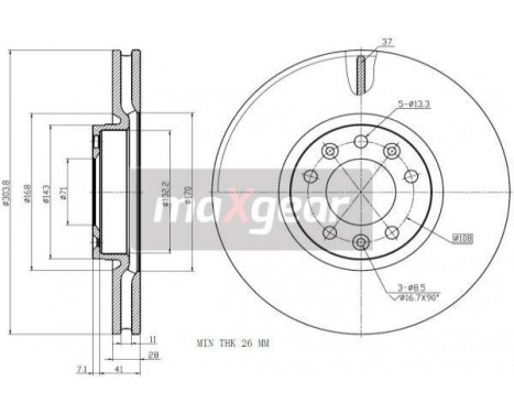 Brake Disc 19-2749MAX Maxgear