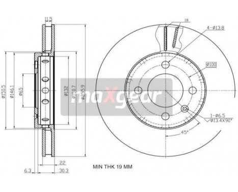 Brake Disc 19-2856MAX Maxgear