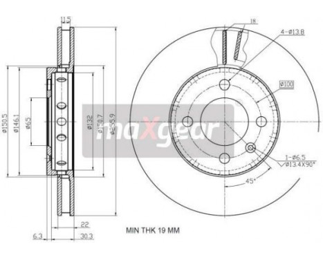 Brake Disc 19-2856MAX Maxgear, Image 2