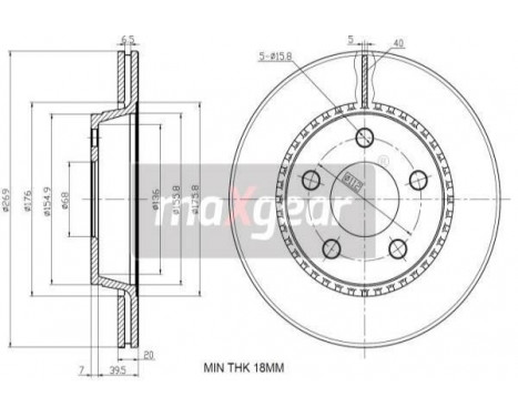 Brake Disc 19-3187 Maxgear