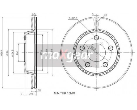 Brake Disc 19-3187 Maxgear, Image 2