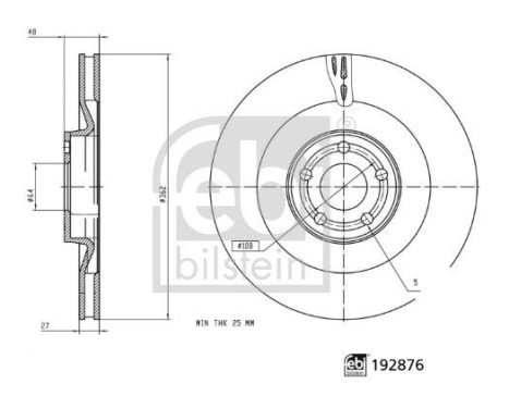 Brake disc 192876 FEBI