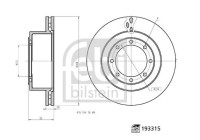 Brake disc 193315 FEBI