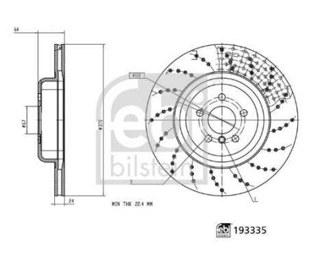 Brake disc 193335 FEBI