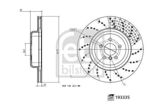 Brake disc 193335 FEBI