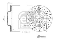 Brake disc 193366 FEBI