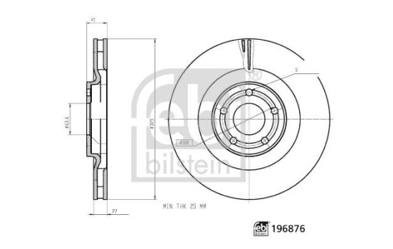 Brake disc 196876 FEBI