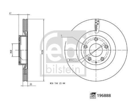 Brake disc 196888 FEBI