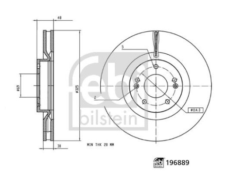 Brake disc 196889 FEBI
