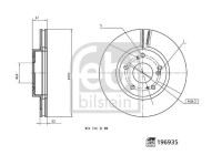 Brake disc 196935 FEBI