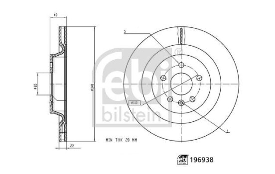 Brake disc 196938 FEBI