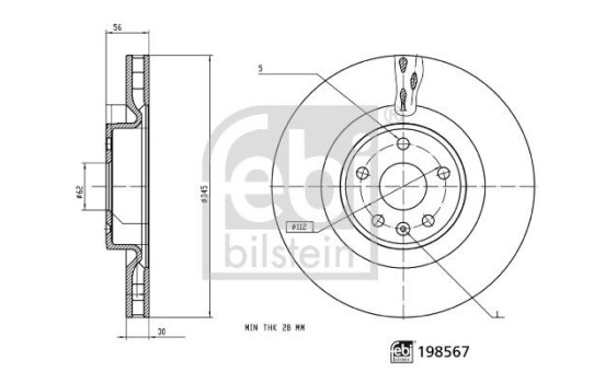 Brake disc 198567 FEBI