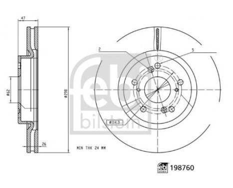 Brake disc 198760 FEBI