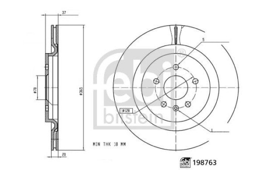 Brake disc 198763 FEBI