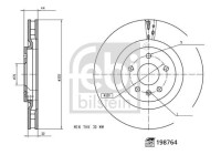 Brake disc 198764 FEBI
