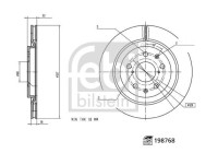 Brake disc 198768 FEBI