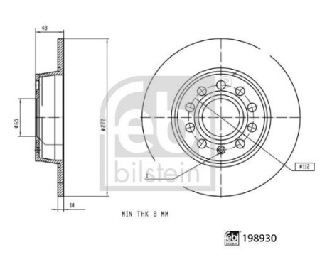 Brake disc 198930 FEBI