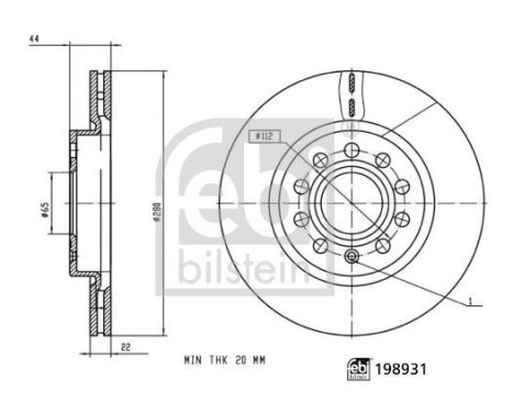 Brake disc 198931 FEBI