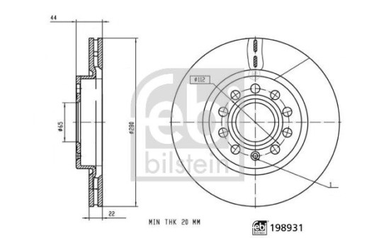 Brake disc 198931 FEBI