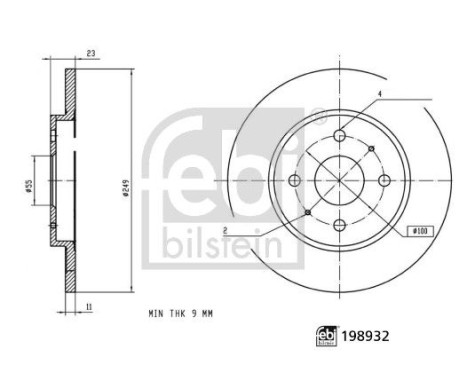 Brake disc 198932 FEBI