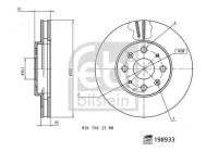 Brake disc 198933 FEBI