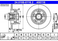 Brake Disc 24.0108-0116.2 ATE