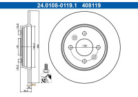 Brake disc 24.0108-0119.1 ATE