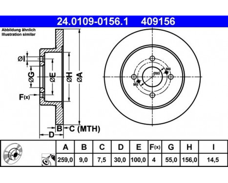 Brake Disc 24.0109-0156.1 ATE, Image 2