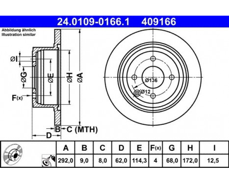 Brake Disc 24.0109-0166.1 ATE