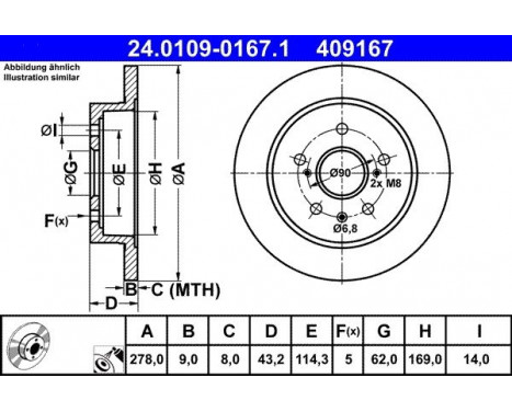 Brake Disc 24.0109-0167.1 ATE