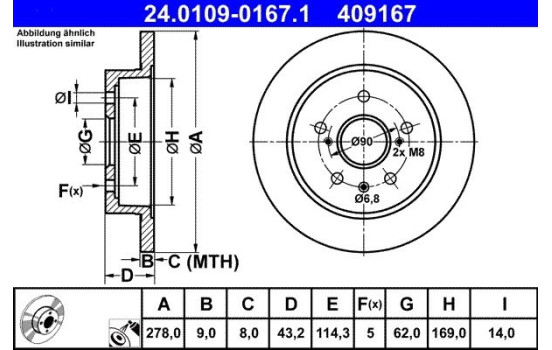 Brake Disc 24.0109-0167.1 ATE