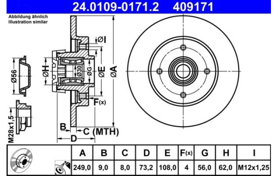 Brake Disc 24.0109-0171.2 ATE