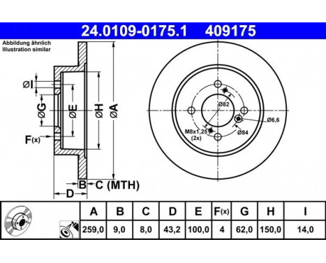 Brake Disc 24.0109-0175.1 ATE