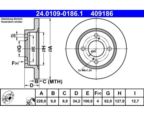 Brake disc 24.0109-0186.1 ATE