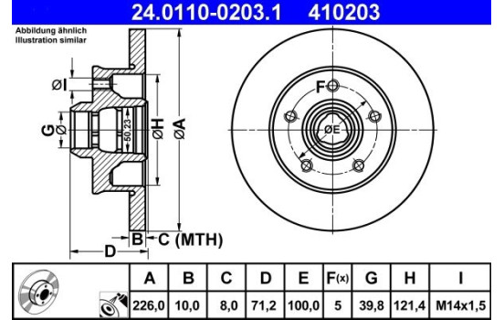 Brake Disc 24.0110-0203.1 ATE, Image 2