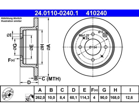 Brake Disc 24.0110-0240.1 ATE, Image 2