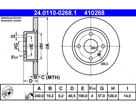 Brake Disc 24.0110-0268.1 ATE, Image 2