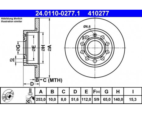 Brake Disc 24.0110-0277.1 ATE, Image 2