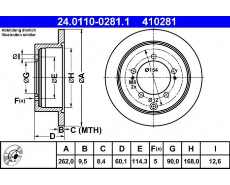 Brake Disc 24.0110-0281.1 ATE, Image 2