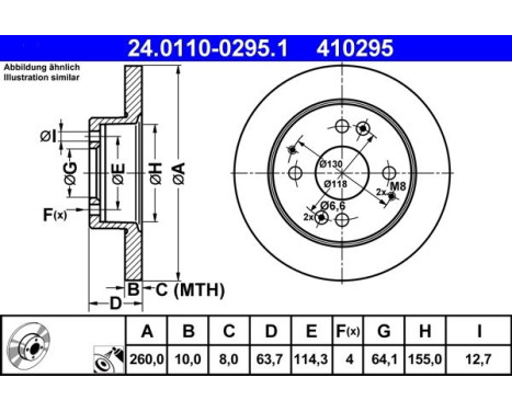 Brake Disc 24.0110-0295.1 ATE, Image 2