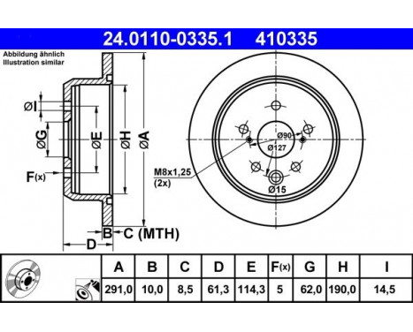 Brake Disc 24.0110-0335.1 ATE, Image 2