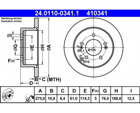 Brake Disc 24.0110-0341.1 ATE