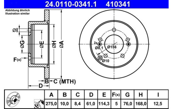 Brake Disc 24.0110-0341.1 ATE
