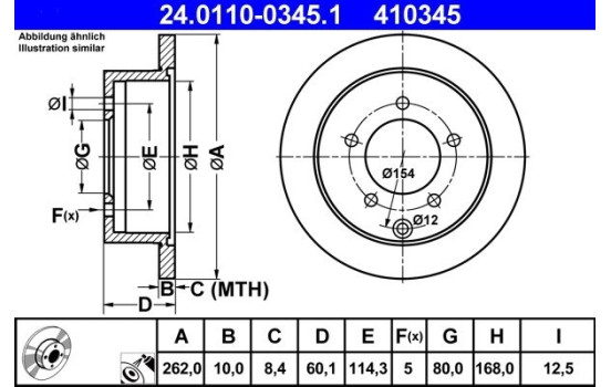 Brake Disc 24.0110-0345.1 ATE