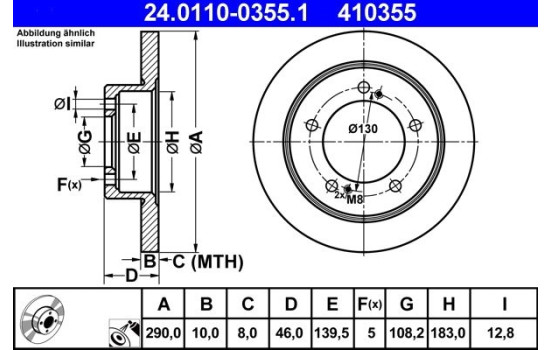 Brake Disc 24.0110-0355.1 ATE