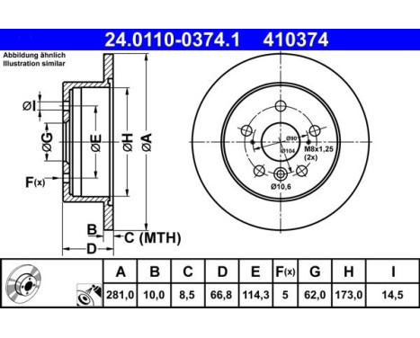 Brake Disc 24.0110-0374.1 ATE