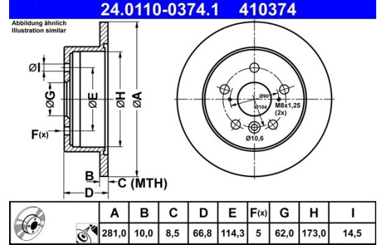 Brake Disc 24.0110-0374.1 ATE