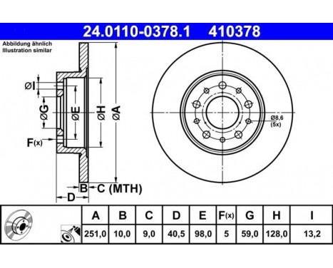 Brake Disc 24.0110-0378.1 ATE