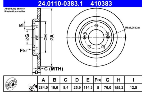 Brake Disc 24.0110-0383.1 ATE
